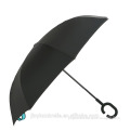 Hot sale C handle reverse umbrella promotional windproof inverted straight umbrella